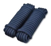 TetherTite 5/8" x30' Dock Lines 2 Pack Navy Blue, Marine-Grade Double-Braided Nylon Dock Line with 15" Eyelet, Hi-Quality Pre-Shrunk & Heat Stabilized Boat Docking Rope Mooring Line
