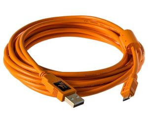 TetherTools CU5430ORG TetherPro USB 2.0 Male A to Micro B 5 Pin 15' (4.6m) Cable
