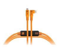 TetherTools TetherPro Optima 10G USB-C to USB-C Straight to Right 10ft (3m) - High-Visibility Orange