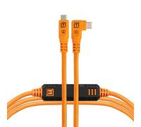 TetherTools TetherPro Optima 10G USB-C to USB-C Straight to Right 15ft (4.6m) - Orange