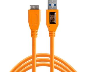 TetherTools TetherPro USB 3.0 SuperSpeed Male to Micro-B - 4.6m - High-Visibility Orange