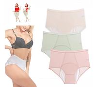Everdries Leakproof Underwear for Women,High Waist Cotton Breathable Leak Proof Period Protective Panties,Leakproof Underwear for Women Incontinence (3pcs Style,2XL)