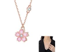 TETHY Sakura Flower Spinner Ring,S925 Adjustable Spinner Ring, Relieving Anxiety Stress Boredom Calming Worry Meditation Rings Necklace Jewelry (Necklace)