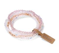 TETING GINING 4 Pcs Colorful Boho Layered Crystal Beaded Friendship Stackable Bracelets Set for Women Jewelry, One Size, Crystal, no gemstone