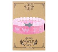 TETING GINING W.W.J.D. Cross Clay Crystal Beaded Bracelets What Wound Jesus Do Christian Religious Faith Bracelet for Women, One Size, clay, no gemstone