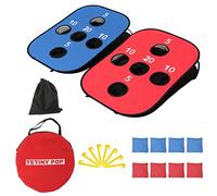 TETINY POP Pop Up Cornhole Sets for Backyard Portable Collapsible Cornhole Game with 8 Bean Bags Lightweight Carrybag and 8 Stakes Easy go Anywhere for Travel and Family Game