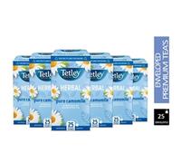Tetley Pure Camomile Tea Bags - Gentle & Floral Herbal Infusion - Naturally Caffeine-Free - Relaxing & Soothing - Rainforest Alliance Certified - 25 Individually Wrapped Teabags
