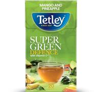 Tetley Defence Super Green Mango & Pineapple Fruit Tea, 20 Tea Bags | Herbal & Fruit Tea, Functional Blend, Britain's Tea, 85+ Years of Tea Heritage, Rainforest Alliance Certified, 20 Bag Box