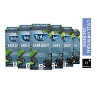 Tetley Earl Grey String & Tag Enveloped Tea Bags - Delicate Bergamot & Citrus Infusion - Premium Black Tea - Rainforest Alliance Certified - 25 Individually Wrapped Tea Bags (1 Pack)