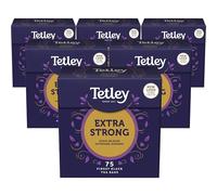 Tetley Extra Strong Black Tea, 6 x 75 Tea Bags | Black Tea, Extra Strong, Britain's Tea, 185+ Years of Tea Heritage, Rainforest Alliance Certified, Multipack