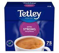 Tetley Extra Strong Black Tea Bags - Deep, Rich & Invigorating Flavour - Infused with Assam for Strength - Stronger Brew for Tea Lovers - Rainforest Alliance Certified - 75 Teabags (1 Pack)