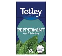Tetley Fresh Mint Tea Bags - Refreshing Peppermint & Spearmint Blend - Naturally Caffeine-Free - Smooth & Cooling Herbal Infusion - Rainforest Alliance Certified - 20 Teabags (20 Pack)
