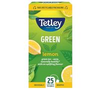 Tetley Lemon Green Tea Bags - Rainforest Alliance Certified - 25 Tea Bags