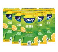 Tetley Lemon Green Tea Bags - Refreshing & Healthy Citrus Blend - Rainforest Alliance Certified - Plant Based Tea Bags - Perfect for a Relaxing Moment - 150 Teabags (6x25 Pack)
