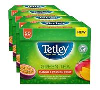 Tetley Mango & Passionfruit Green Tea, 50 Teabags - Rainforest Alliance Certified Green Tea Bags with Mango & Passionfruit - Light and Antioxidant-Rich Blend for a Fruity and Refreshing Brew