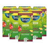 Tetley Mango & Passionfruit Green Tea Bags â€“ 6 Boxes, 150 Teabags â€“ Smooth, Sweet Green Teabag with Tropical Flavours â€“ Refreshing & Naturally Healthy
