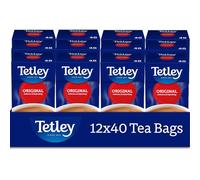 Tetley Original Black Tea Bags - Full Flavoured British Brew - Perfect for Breakfast or Anytime - Rainforest Alliance Certified - 480 Teabags (12x40 Pack)