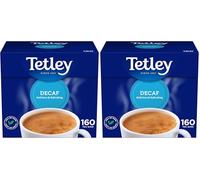 Tetley Original Decaf Tea, Decaffeinated Black Teabags 1 Box of 160, single pack (Pack of 2)