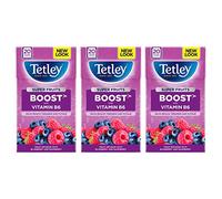 Tetley Super Fruits Boost Blueberry & Raspberry Tea, Pack of 20 Tea Bags Pack of 3