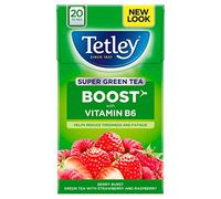 Tetley Super Green Tea Boost Strawberry & Raspberry Teabags x20