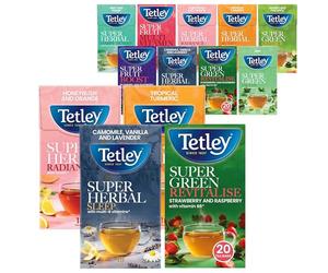 Tetley Super Tea Bundle - Pick Any 4 Super Herbal, Fruit & Green Tea Boxes