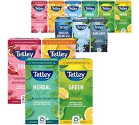 Tetley Tea 4 x 25 Tea Bags - Pick Any 4 - Black, Green, Fruit & Herbal Teas