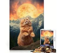 Teton Cat X Pizza Sun Jigsaw Puzzles 1000 Pieces for Adults Memory Boost Warm Time Image Assembly Fine Art Piece (50x75cm)