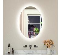 TETOTE 22 x 30 Oval LED Mirror for Bathroom 3 Color White/Warm/Natrual Backlit Dimmable,Anti Fog,Vanity Mirror with Lights for Makeup Wall Mounted Lighted Modern Mirror