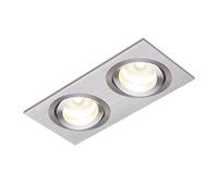 Tetra 2 Way Slim Profile Recessed GU10 Adjustable Tilt LED Compatible Mains Voltage Boxed Brushed Silver Recessed Downlight