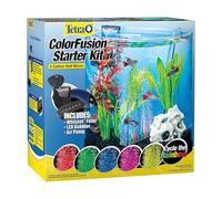 Tetra 3 Gallon Small Fish Tank, Aquarium Starter Kit, with Filter, Air pump, & Color Changing Light, Half Moon shape, for Gold Fish & Betta