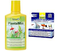 Tetra PlantaMin, Monthly Fertiliser for Lush and Rich Green Aquarium Plants, 250 ml & Test 6-in-1 Strips Aquarium to Test 6 Essential Water Quality Parameters in Less Than 60 Seconds, Pack of 25