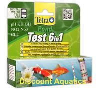 TETRA POND TEST STRIPS 6 IN 1 QUICK DIP TEST KIT pH KH GH NO2 NO3 CL2 WATER FISH