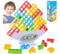 Tetra Tower Balance Game 48 PCS Tower Game Tower Building Toy for Kids & Adults Montessori Toy Gift Balancing Swing Stacking Fun Toys Stacking Blocks Games