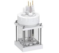 Tetrahedral Quartz Sealed Electrolytic Cell,sealed PTFE lid, 3 electrode holes, 2 holes, polished one-piece(50x50x60mm(stir))