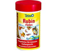 TetraRubin Staple Feed (for Ornamental Fish, with Natural Colour Intensifiers, plus Probiotics for Improved Bodily Functions and Feed Conversion), Various Sizes