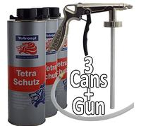 Tetraschutz Tetrosyl Schutz Paint 3 x 1 Litre Bottles + Air Application Gun Underseal/Underbody/Schutz Protection Can be applied Smooth or Textured Protect your chasis from Rust/Stone Chips