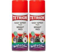 Tetrion Bright Red Easy Spray Paint 400ml (Pack of 2)