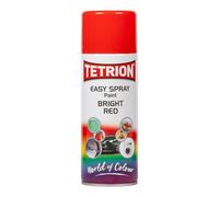 Tetrion Bright Red Spray Paint for Wood, Ceramic, Plastic & Metal - Glossy Finish Quick-Drying 400ml Aerosol