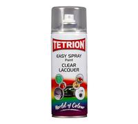 Tetrion Clear Lacquer Spray 400ml - All Purpose Protective Topcoat for Interior & Exterior Uses, Temperature Resistant