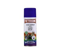 Tetrion Dark Blue Spray Paint 400ml - High Visibility Aerosol for Wood, Metal, Ceramic, Plastic - Quick-Dry, Long-Lasting Finish