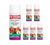 Tetrion Easy Spray Appliance White Paint 6 Pack 400ml - Ideal for Metal, Wood, Ceramic & Plastic - Quick Drying & Versatile
