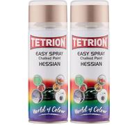 Tetrion Easy Spray Chalky Effects Hessian Spray Paint - Quick Dry Chalk Finish for Wood, Metal, Ceramic & Plastic - Create Elegant Home Decor 400 ml (Pack of 2)