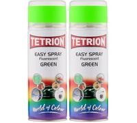 Tetrion Easy Spray Fluorescent Spray Paint Green for Indoor & Outdoor Use, Smooth Application on Wood, Metal, Ceramic, Plastic400ml (Pack of 2)