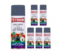 Tetrion Easy Spray Hi Build Grey Primer Spray Paint 400ml - 6 Pack for Interior & Exterior Metal, Wood, MDF, Ceramic, Plastic Surfaces Quick-Drying