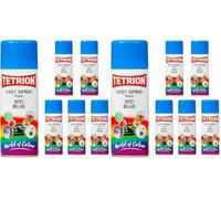 Tetrion Easy Spray Multipurpose Mid Blue Aerosols Paint 400 ML 12 Pack - for Metal, Wood, Ceramic & Plastic Indoor Outdoor