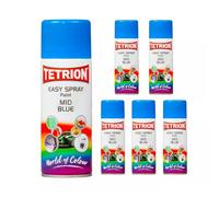 Tetrion Easy Spray Multipurpose Mid Blue Aerosols Paint 400 ML 6 Pack - for Metal, Wood, Ceramic & Plastic Indoor Outdoor