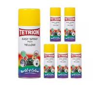 Tetrion Easy Spray Multipack Yellow Acrylic Spray Paint, High Visibility, Quick-Drying, Versatile for Metal, Wood, Ceramic, Plastic Pack of 6 400 ml