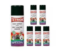 Tetrion Easy Spray Paint British Racing Green, 400ML Pack of 6 - Fast Coverage for Metal, Wood, Ceramic, Plastic, Interior & Exterior Use