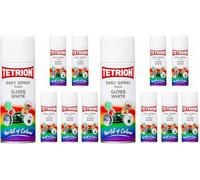 Tetrion Easy Spray Paint Gloss White 12-Pack, Multipurpose Spray for Metal, Wood, MDF, Ceramic, Plastic - Quick-Drying Interior & Exterior Finish