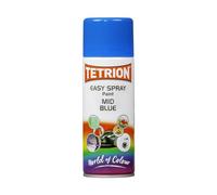 Tetrion Easy Spray Paint Mid Blue 400ml - Fast-Drying Aerosol for Wood, Metal, Ceramic & Plastic Surfaces